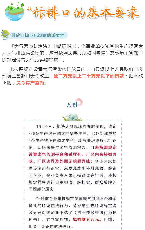 廢氣（含涉VOCs）排放口基本要求及配套監測設施規范